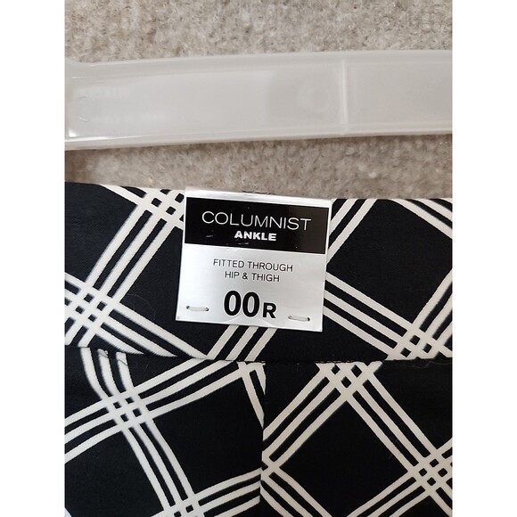 Express Columnist Ankle Pants Womens 00 Black White Stretch Career Business NEW - Picture 7 of 10